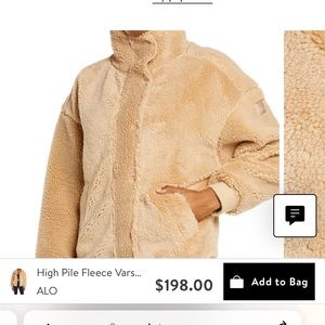 Alo High Pile Fleece Varsity Jacket